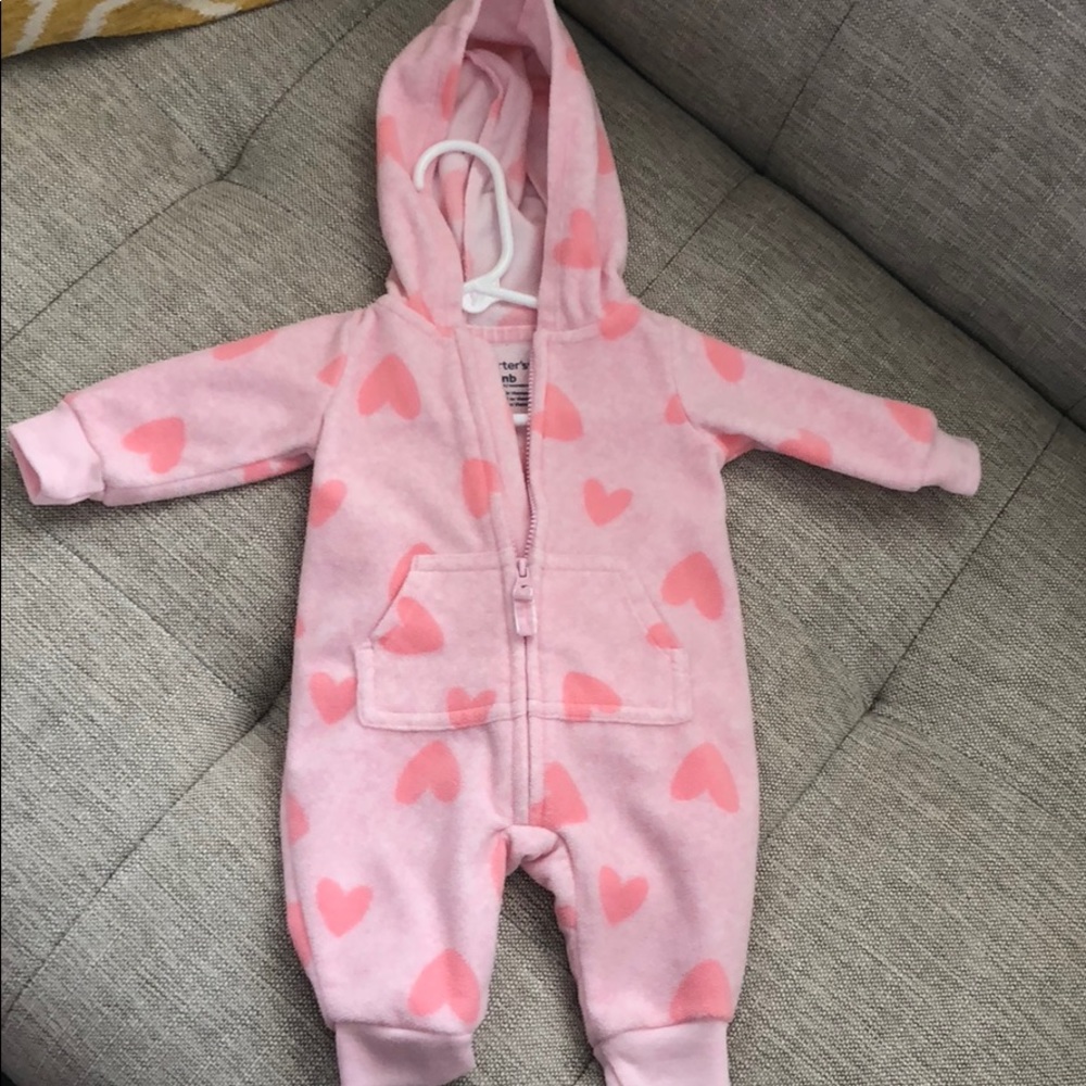 Carters Fleece Heart Onesie